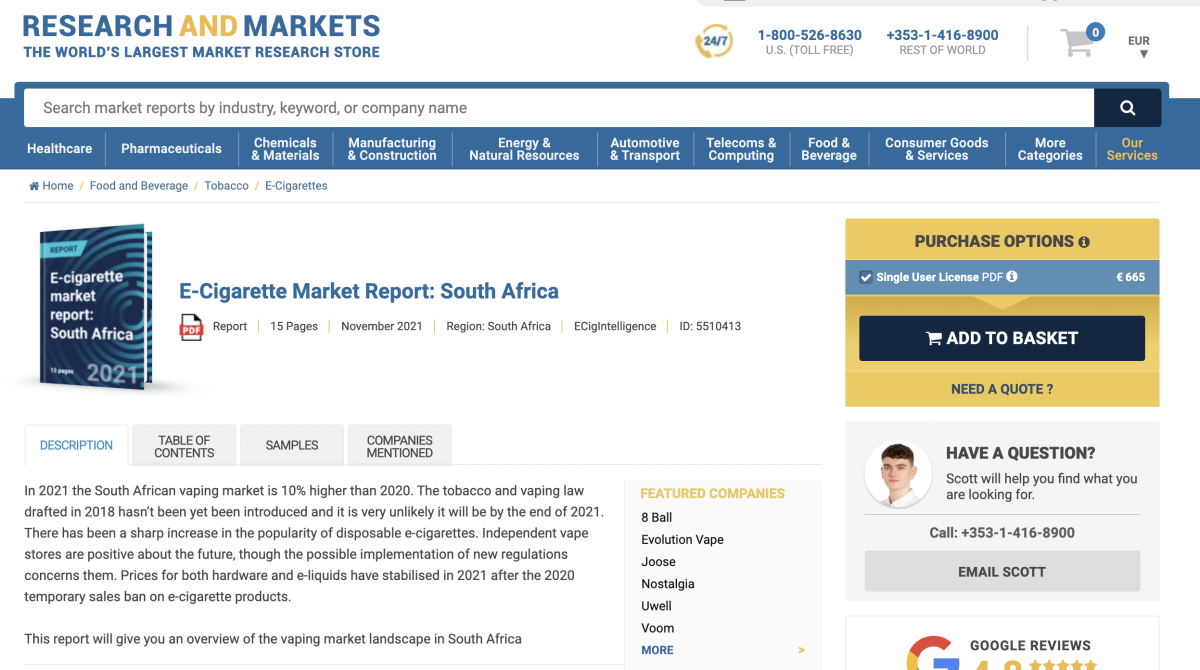ECigIntelligence发布《2021 年南非电子烟市场报告》