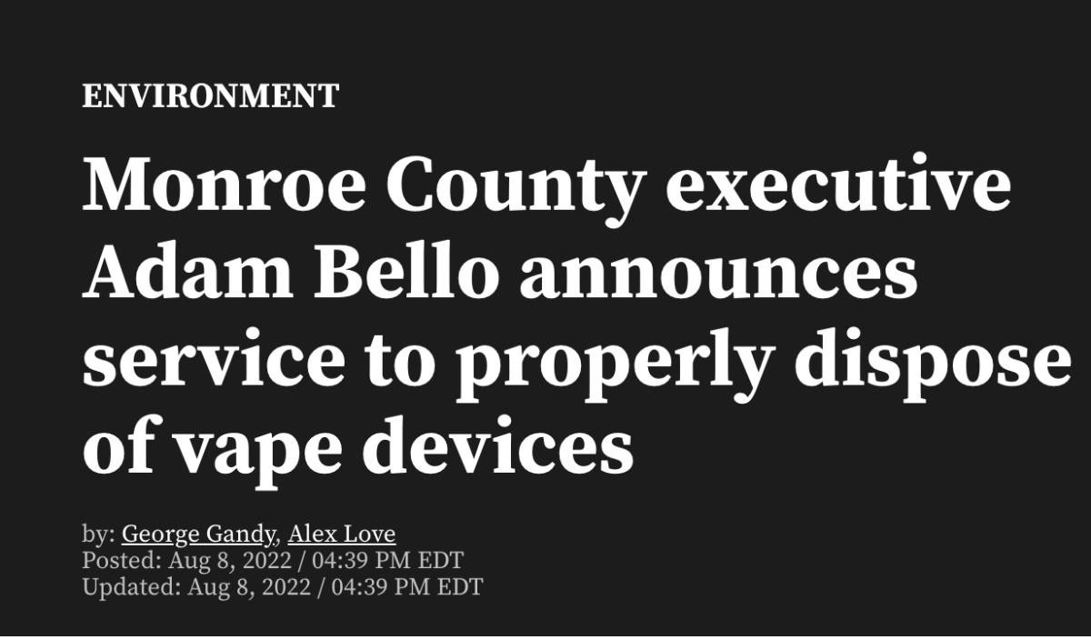 纽约门罗县引领环保潮流:提供统一收集和处理电子烟服务