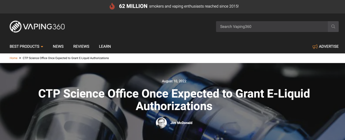 FDA使用“捆绑法”加快电子烟液体的PMTA审查