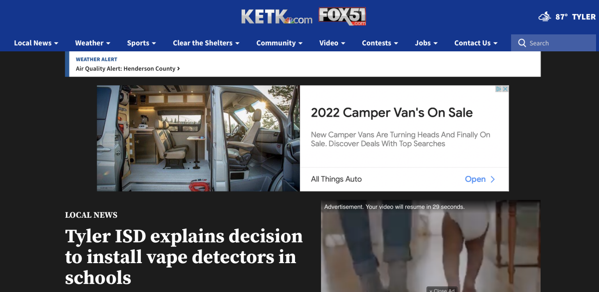 美国学校安装电子烟探测器严防校园电子烟