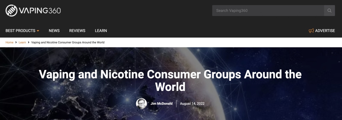 世界各地的电子烟和尼古丁消费群体汇总