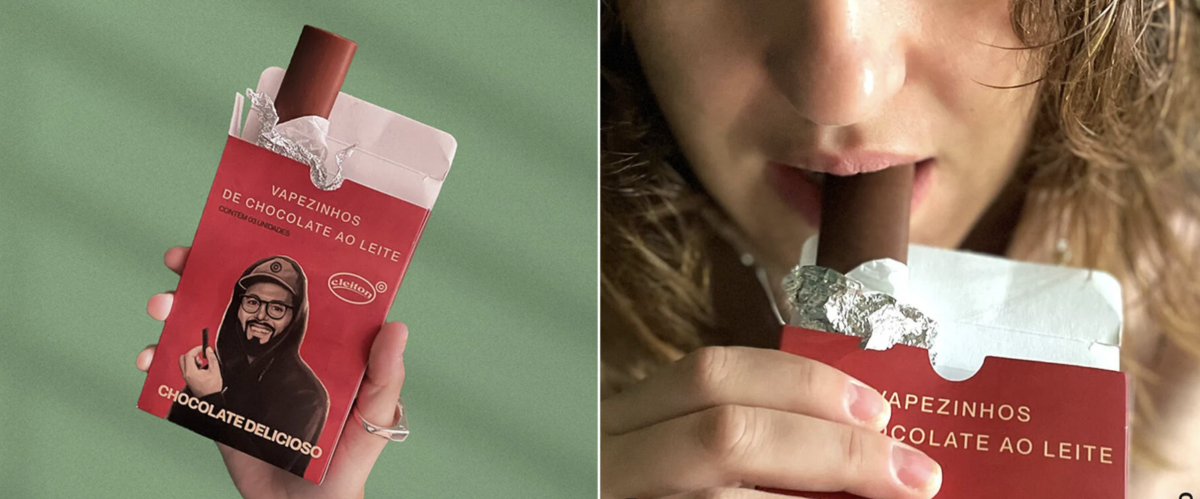 经典零食香烟巧克力糖,被重新设计为电子烟款式