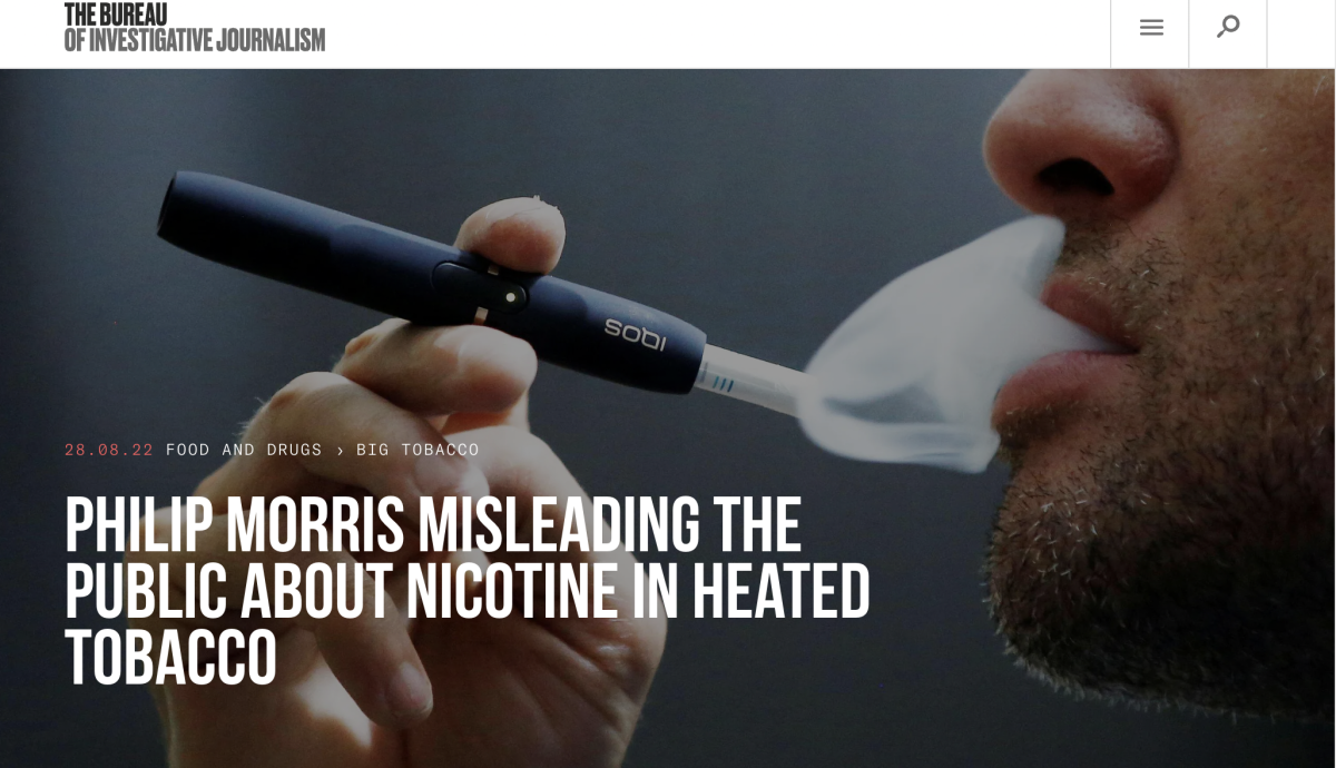 菲莫国际IQOS系列产品中尼古丁含量高于其宣称的8倍