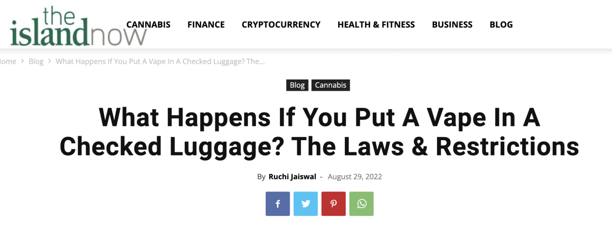 旅行时携带电子烟的一些规则和注意事项