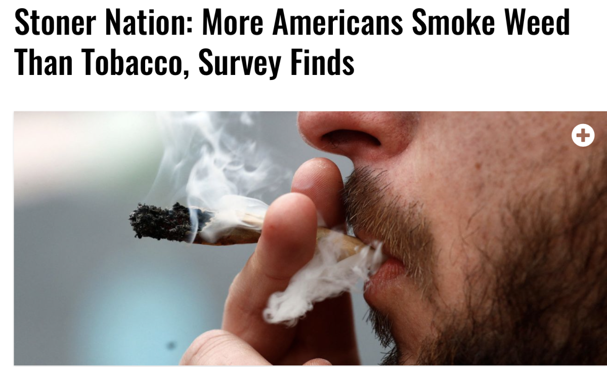 美国吸食大麻的人口达16%,首次超出该国吸烟者比例