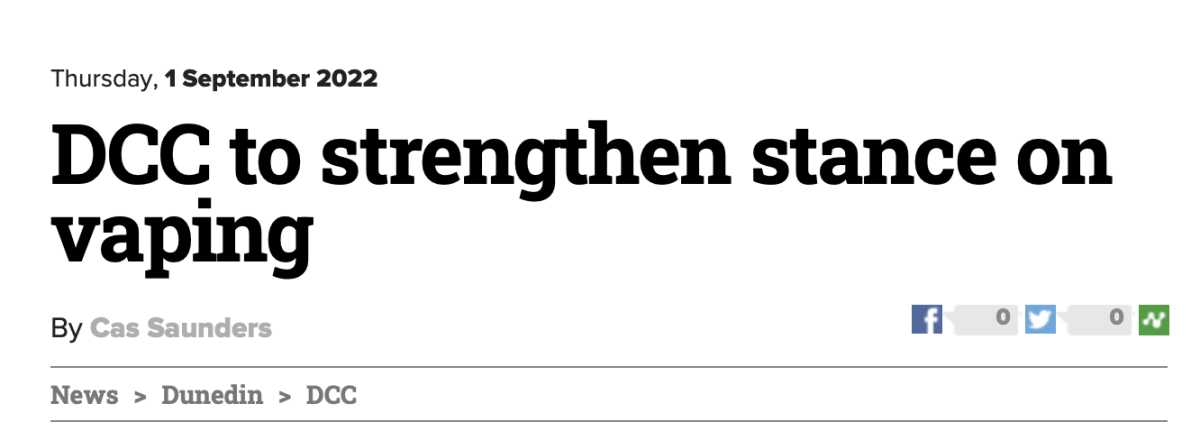 新西兰但尼丁市议会坚定禁烟立场