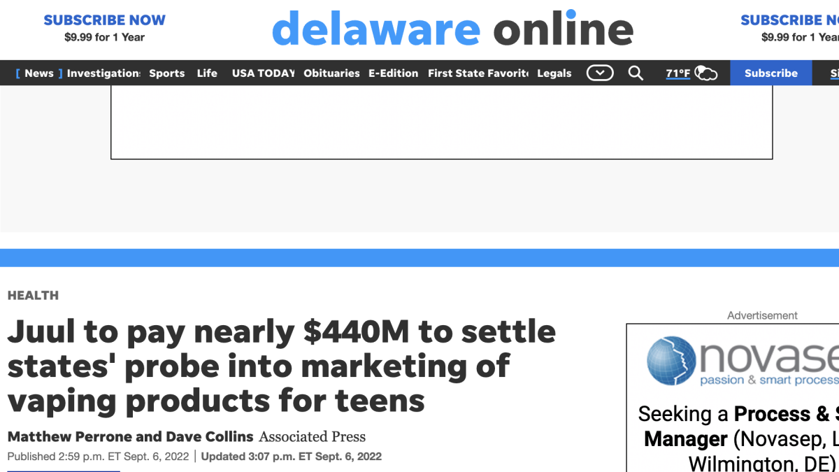 支付4.4亿美元和解金后 Juul将暂停这些营销