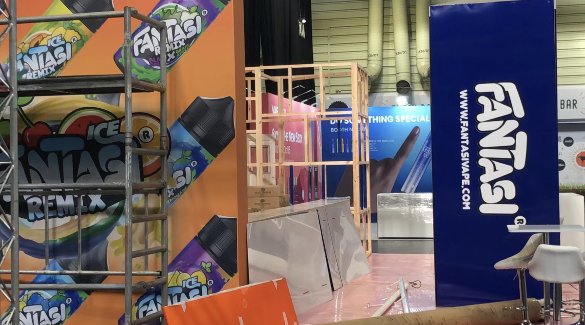 直击伯明翰电子烟展搭建现场