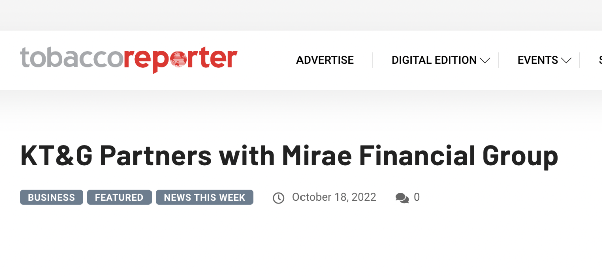 KT&G 与未来金融集团开展合作