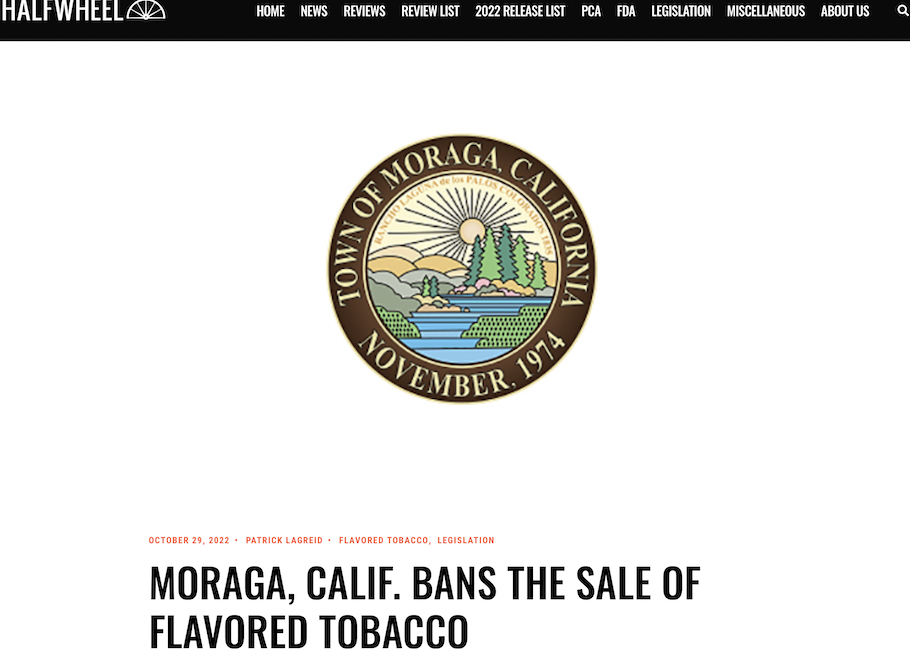 美国莫拉加市将于2023年禁止销售调味烟草