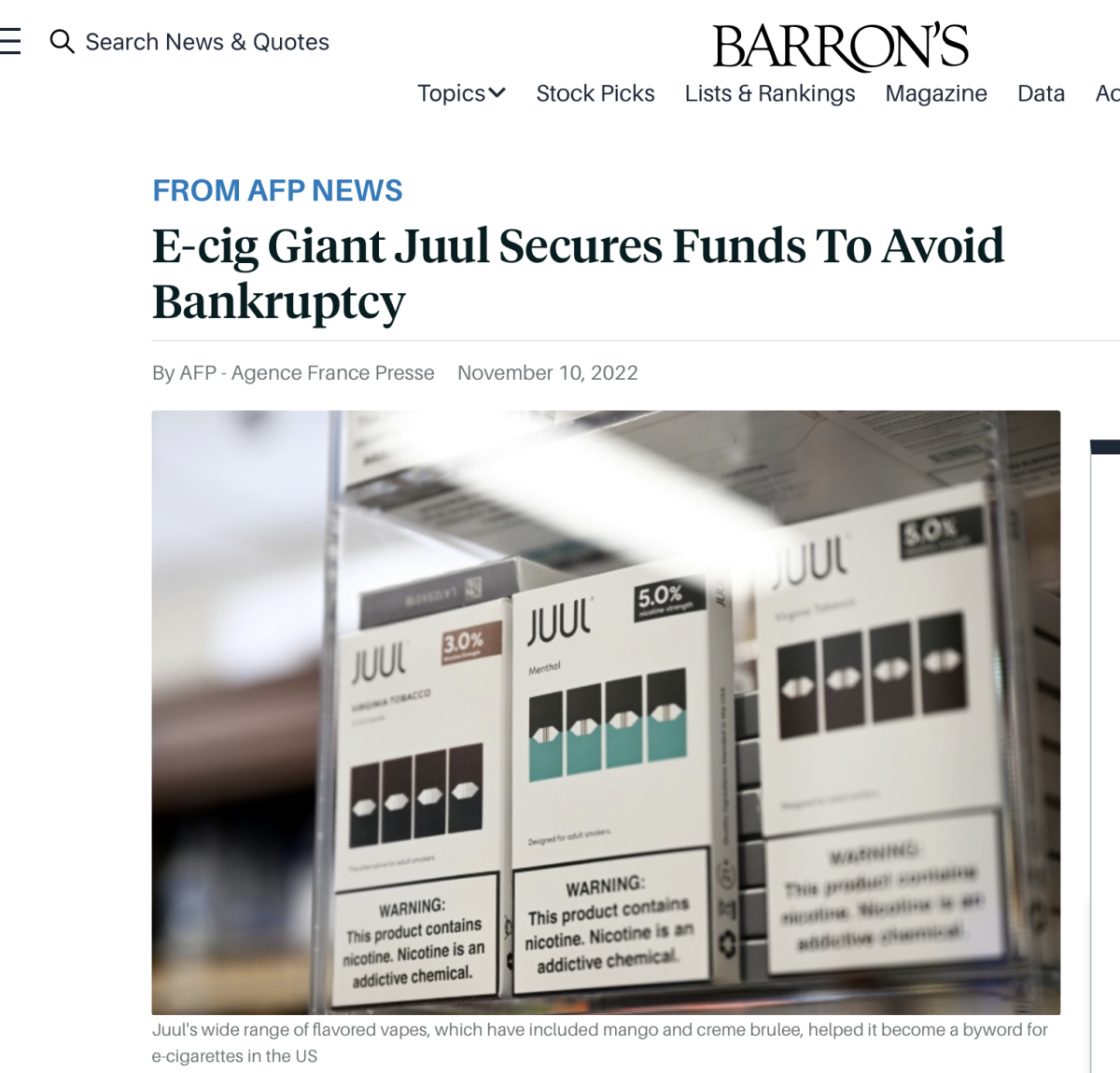 Juul 获得融资，暂时停止破产准备工作