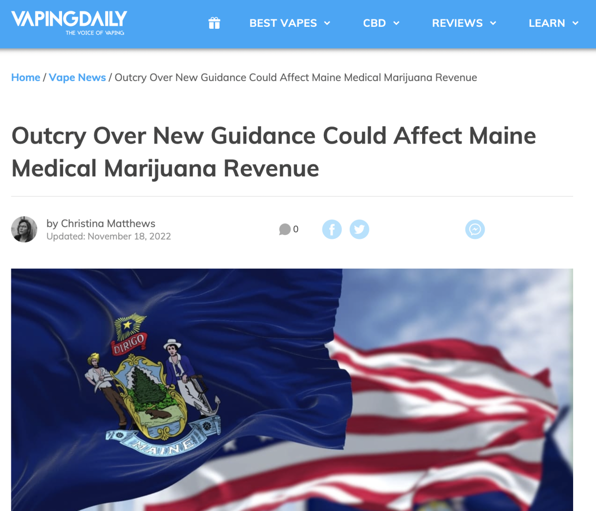 美国缅因州医用大麻收入受新政策影响