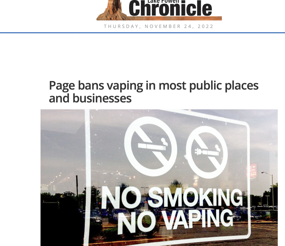 美国佩奇市禁止在大多数公共场所和企业使用电子烟