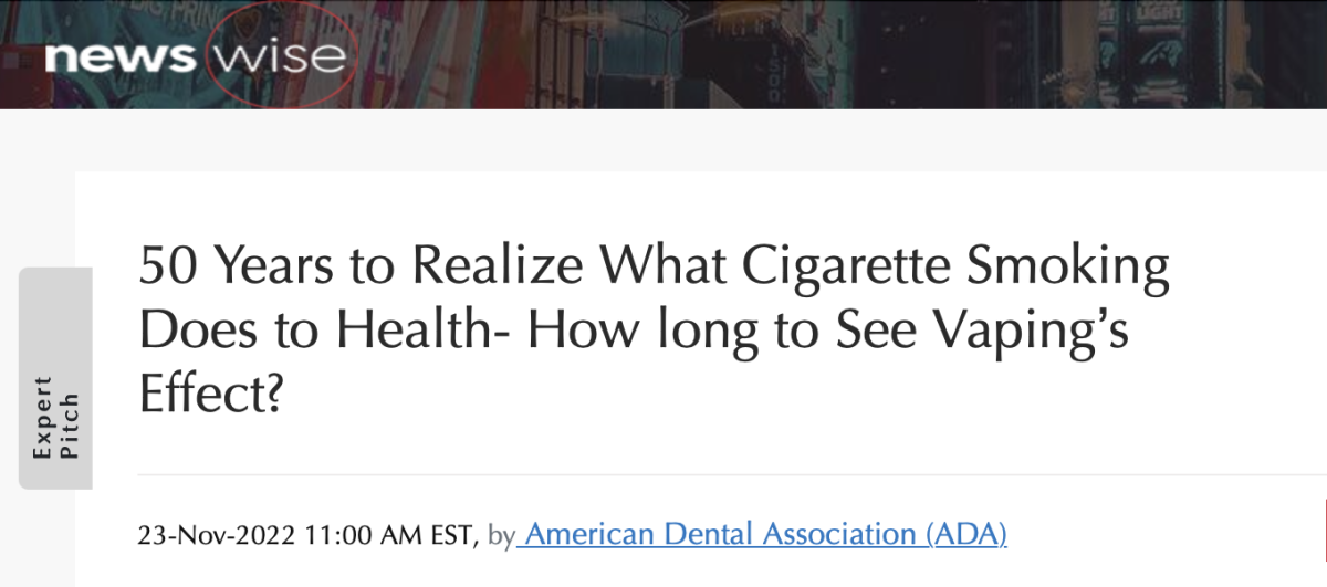 牙周病学教授认为电子烟影响口腔健康