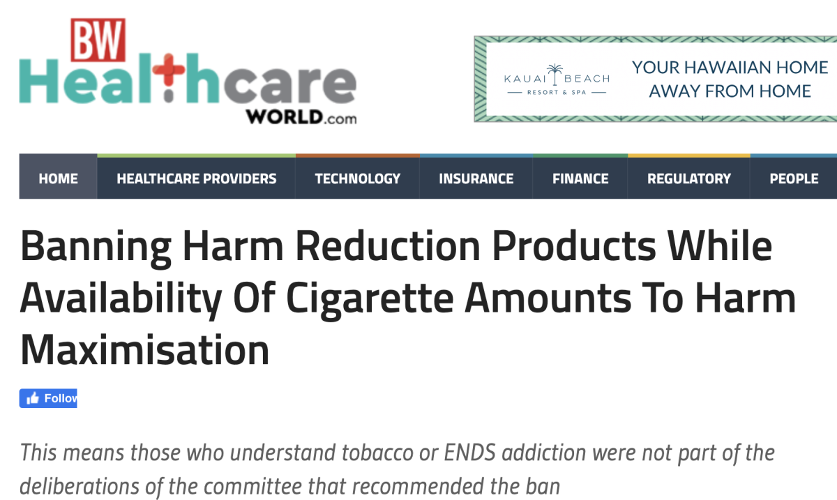 评论：印度烟草政策制定没有重视成瘾专家和行为科学家的观点