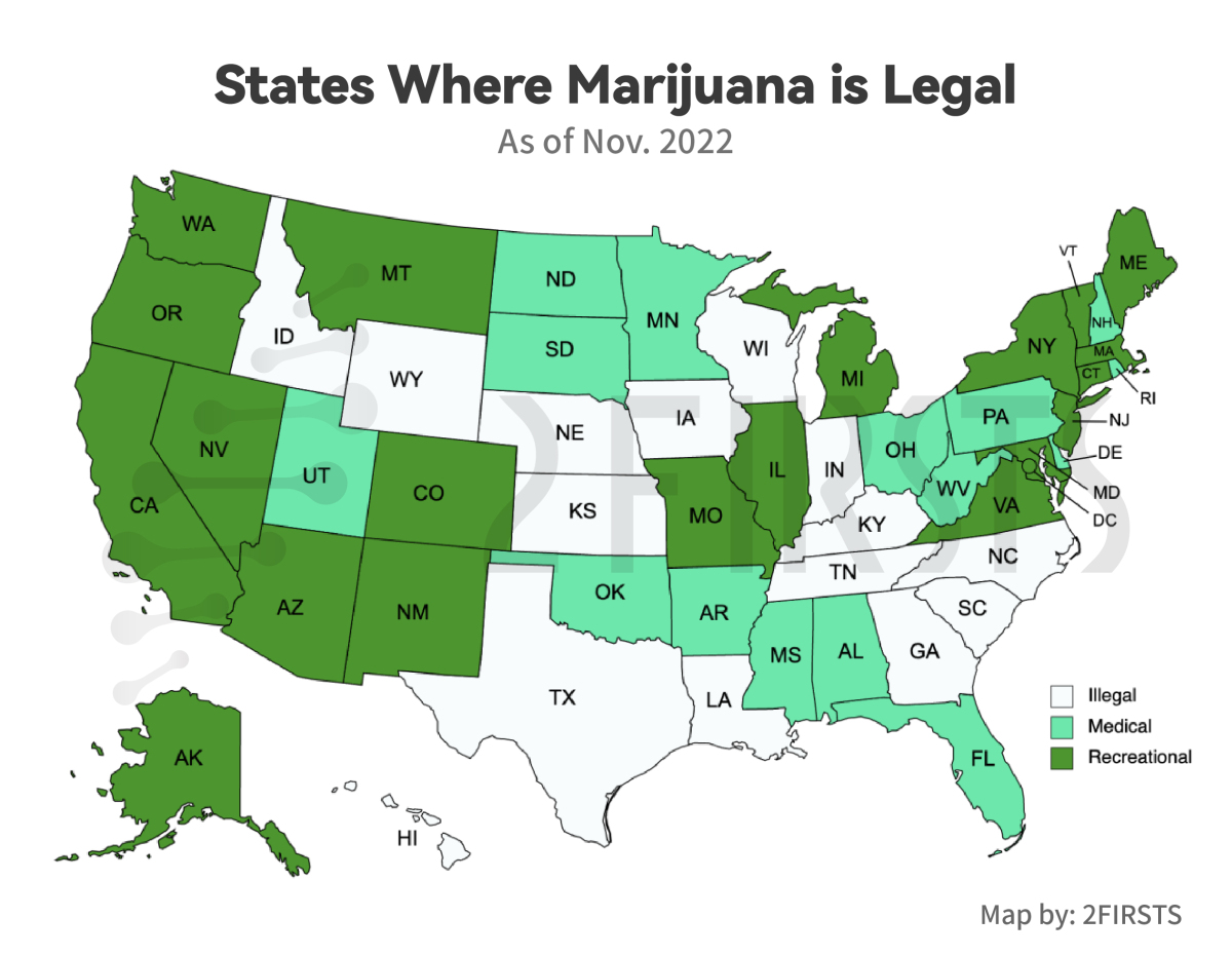 Updates on marijuana legalization by state in the United States