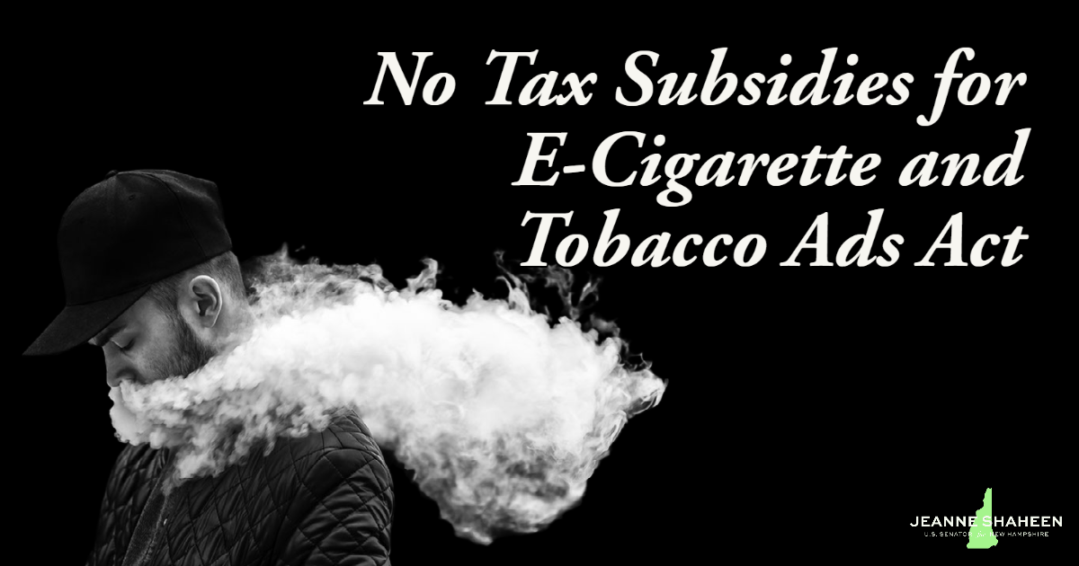 美国参议员再次提出法案  以打击电子烟公司并堵住广告税收漏洞