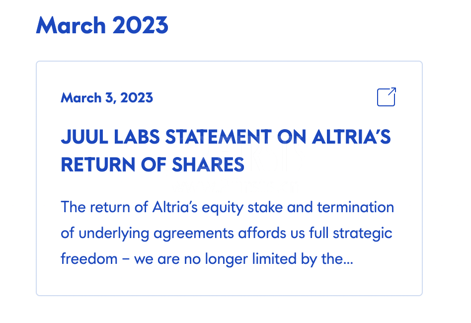 回应Altria退出股权并终止协议 JUUL将称迎来更多战略自由