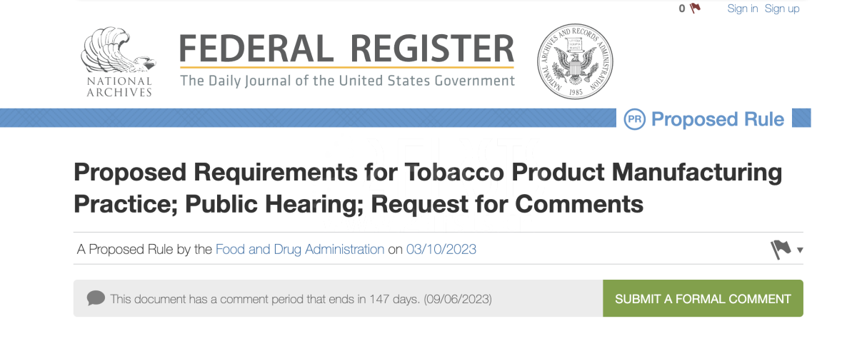 FDA将召开烟草产品暨电子烟制造规则公开听证会  两个至上将进行跟踪报道