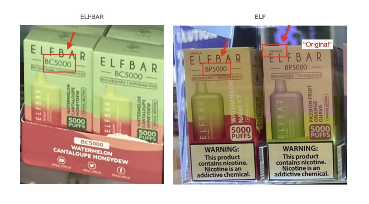Marca Elf acusada de clonar el diseño de ELFBAR