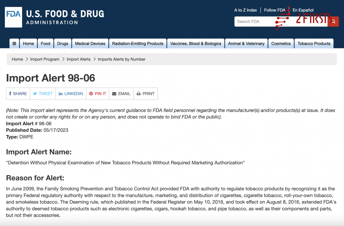 La FDA publica nuevas restricciones de importación sobre ELFBAR, Esco Bar y más