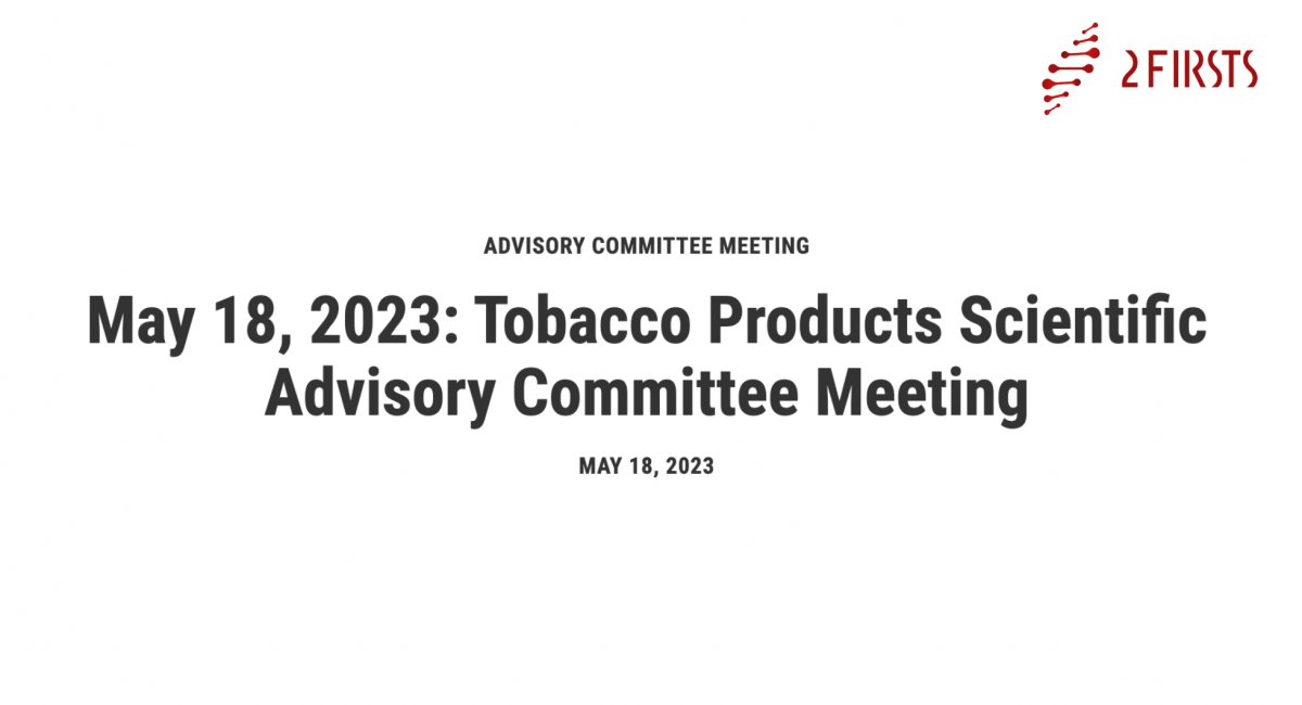 Comité de la FDA se reúne sobre las prácticas de fabricación de productos de tabaco propuestos.