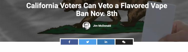 California's Flavored Vaping Ban Goes to Vote in November