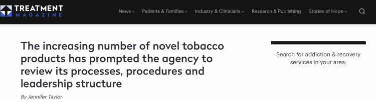 La Administración de Alimentos y Medicamentos de los Estados Unidos (US FDA) se enfrenta a una rara revisión interna de la regulación de productos de tabaco.