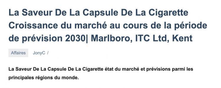 Informe de investigación sobre el mercado global de cigarrillos y cigarrillos electrónicos.