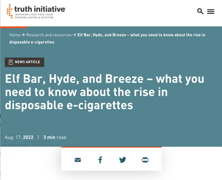 The Dangers of Flavored Disposable E-Cigarettes with Synthetic Nicotine
