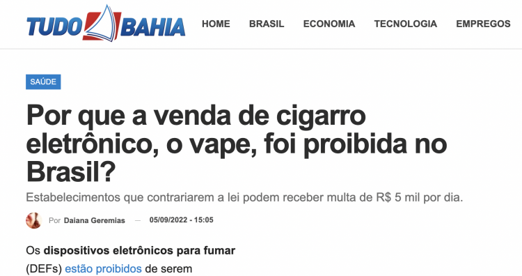 Brazil Bans Nationwide Sale of Electronic Smoking Devices (DEF)