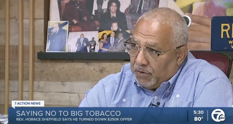 Detroit pastor refuses tobacco company's bribe to support ban