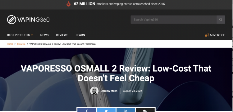 VAPORESSO OSMALL 2: Vape MTL compacto y mejorado de vainas