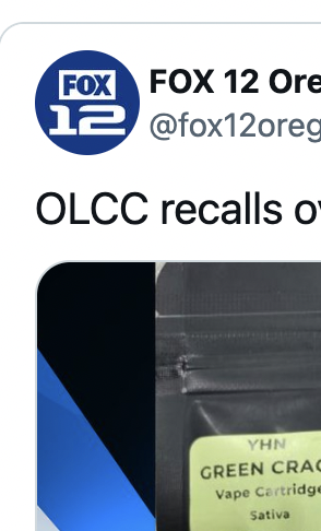 OLCC encuentra ingrediente prohibido en productos de vapeo de THC