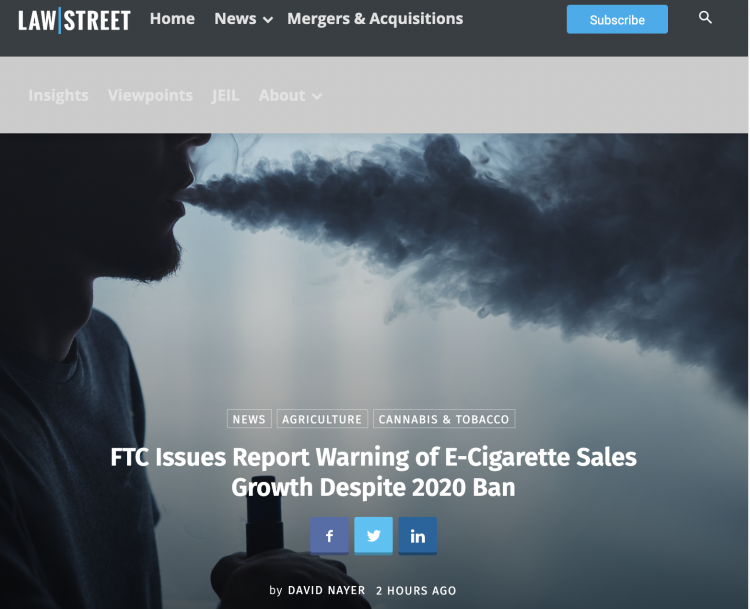FTC Report: Teen E-cigarette Use Shifts to Alternatives