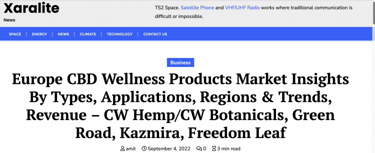 Report: Global CBD Health Product Market Analysis