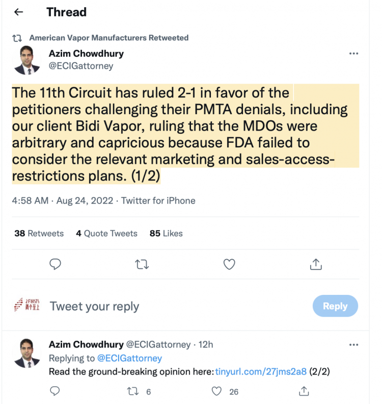 Bidi Vapor Wins Court Battle Against FDA