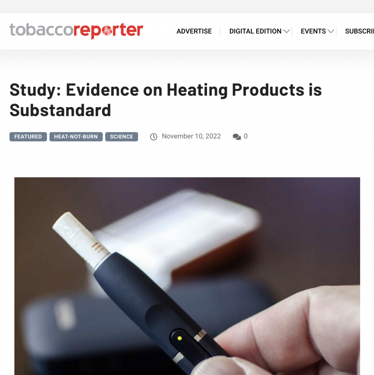 Enfoque cauteloso necesario para las afirmaciones de reducción de daños de los productos del tabaco calentado: estudio