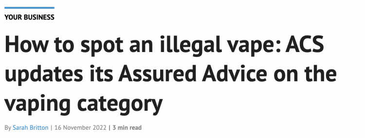 Retailers advised on identifying illegal e-cigarette products.