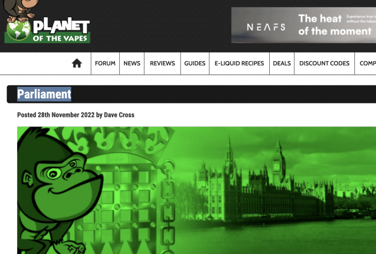UK MPs Raise Concerns over Youth Vaping Risks