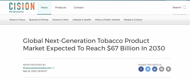 The Growing Market for Alternative Tobacco Products