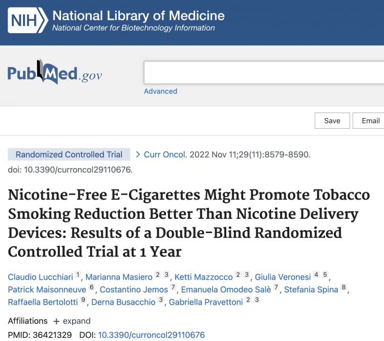 Using Nicotine-Free E-Cigarettes for Smoking Cessation
