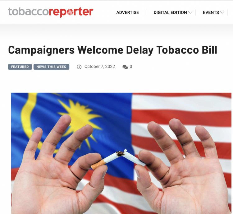 Malaysia delays anti-smoking legislation under pressure
