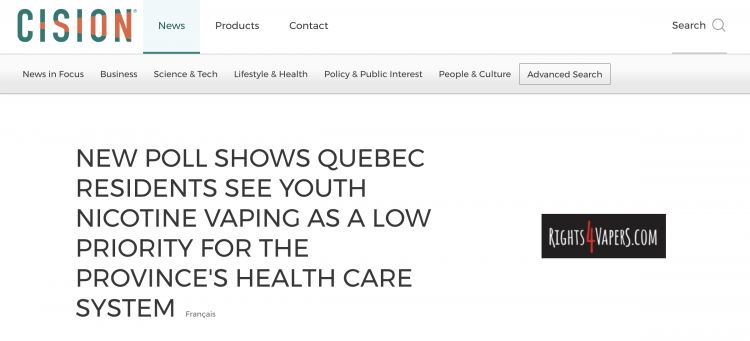 Residentes de Quebec piden enfoque en atención médica, no regulaciones de cigarrillos electrónicos