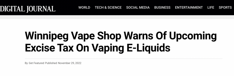 New E-Cigarette Tax in Canada Starting 2022