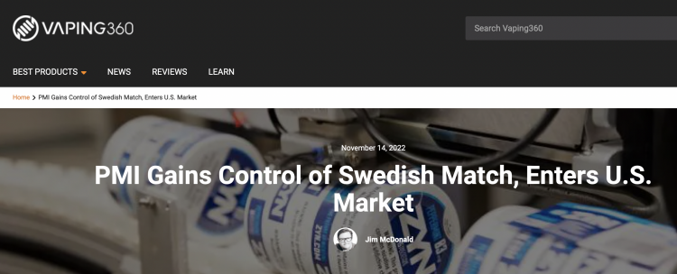 Philip Morris International adquiere la compañía Swedish Match.