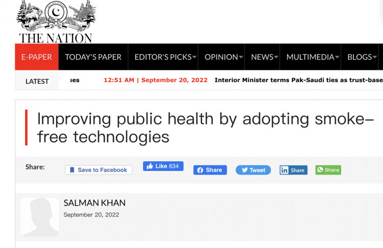 The Role of Smoke-Free Alternatives in Public Health.