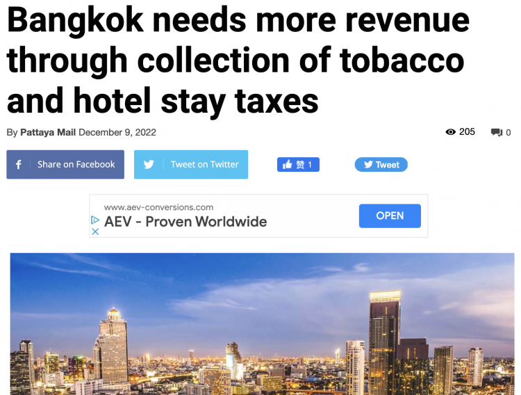 El Gobierno Municipal de Bangkok planea revisar la Ley Administrativa para aumentar los ingresos.