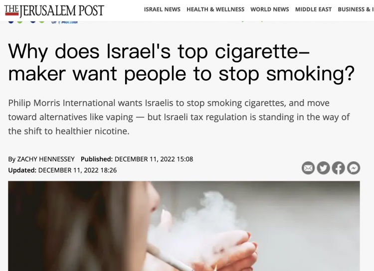 Israel's Smoking Problem: The Shift towards E-Cigarettes