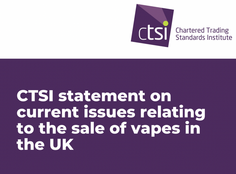 CTSI insta a tomar medidas más fuertes contra los cigarrillos electrónicos no conformes en el Reino Unido.